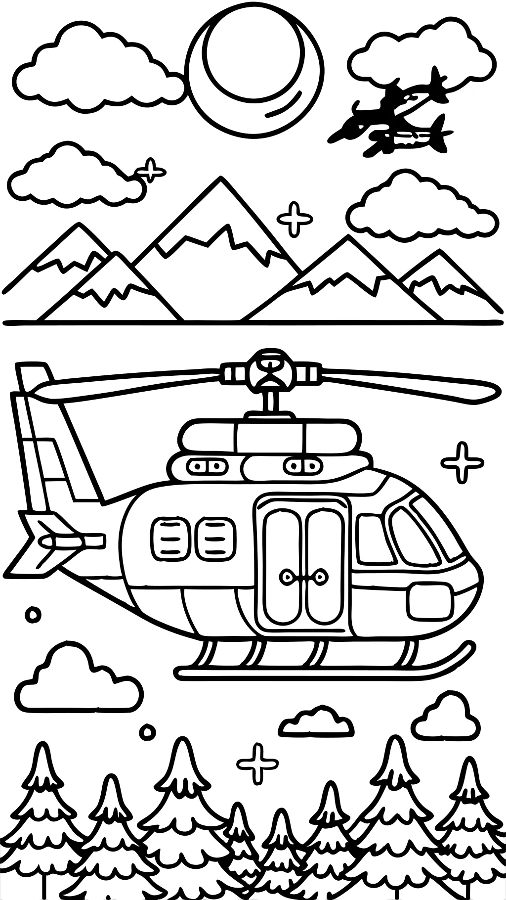 helicopter coloring page